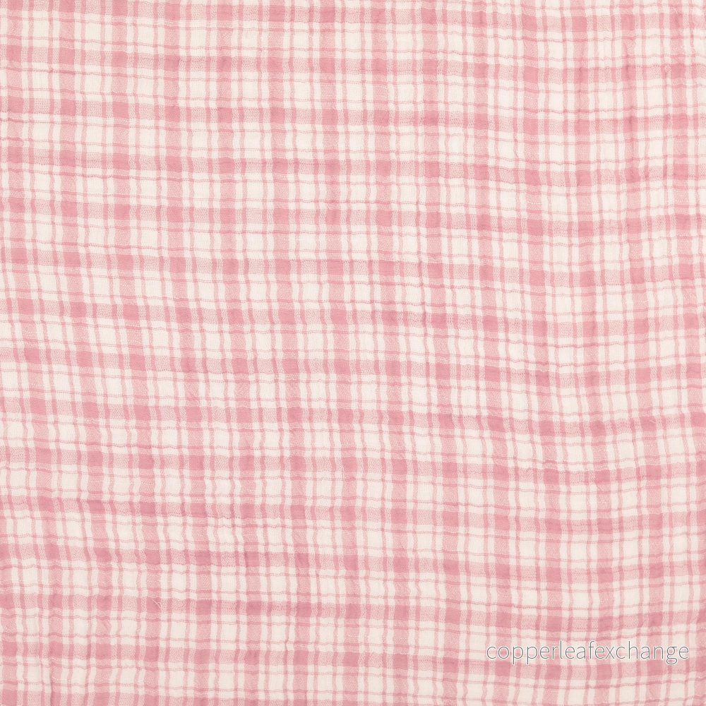 Patterned Muslin - Double Gauze - Checks - Pink - Bild 3